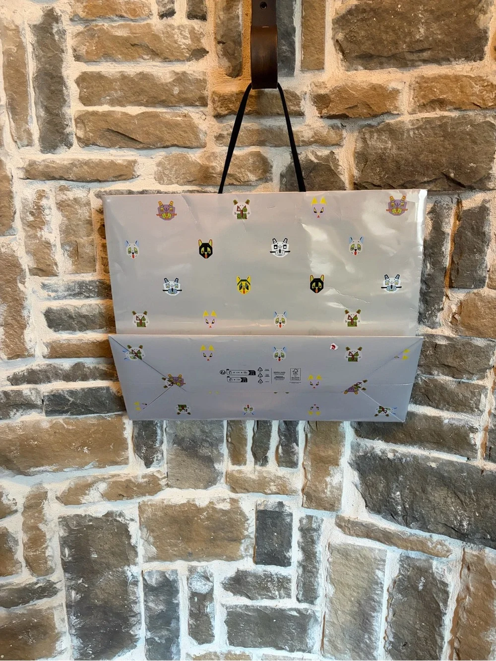 Loewe Light Gray Shopper with Multicolor Future Cat Character Motifs